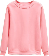 Crewneck Sweatshirts Women Loose Fit Solid Color Pullover Lightweight Long Sleeve Sweatshirt Fall Outfits