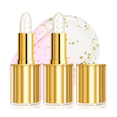KYDA Transferproof Color Changing Lipstick with Gold Flakes, Changes from Clear to Sheer Pink, Moisturizing Tinted Lip Balm, Deep Nourishment, PH Changing Lipstick, Glossy Shine Lip Balm