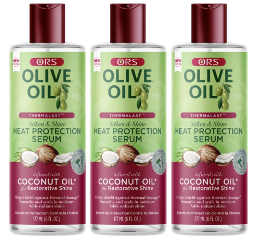 ORS Olive Oil Heat Protection Hair Serum infused with Coconut Oil for Restorative Shine 6 Ounces