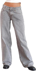Low Rise Jeans for Women 2025 Casual Wide Leg High Waist Baggy Denim Pants Vintage 90s Jeans Y2K Streetwear