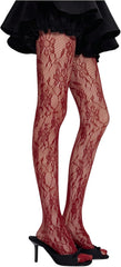 SHENHE Women's Patterned Fishnet Tights Sheer High Waist Y2k Floral Stockings Pantyhose