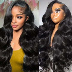 30 Inch 13x6 Lace Front Wigs Human Hair Pre Plucked Real Virgin Human Hair Wig Invisilbe Hairline Tiny Knots 200 Density Body Wave HD Lace Frontal Wigs 3X Longer Lifespan