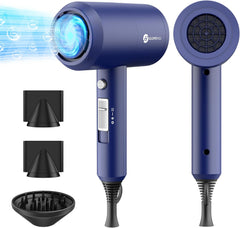 slopehill Professional Ionic Hair Dryer, Powerful 1800W Fast Drying Low Noise Blow Dryer with 2 Concentrator Nozzle 1 Diffuser Attachments for Home Salon Travel