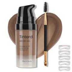 3D Eyebrow Gel Kit With Brush【Smudge-proof】【Waterproof】【Long Lasting】Eyebrow Gel With Eyebrow Stencils for Shaping，＃02 Dark Brown