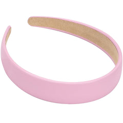 WantGor 1 Inch PU Leather Headband, Wide Padded Hairband Fashion Hair Bands Cute Womens Headbands Holiday DIY Hair Accessories (White)