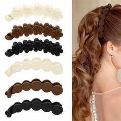 Hair Clips, 6PCS Bow Oval Banana Clips for Medium Thin Hair, 4.1 Inch Matte Strong Hold Half Ponytail Bun Holder, Hair Jaw Clips Barrettes Styling Accessories for Women Girls
