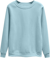 Crewneck Sweatshirts Women Loose Fit Solid Color Pullover Lightweight Long Sleeve Sweatshirt Fall Outfits