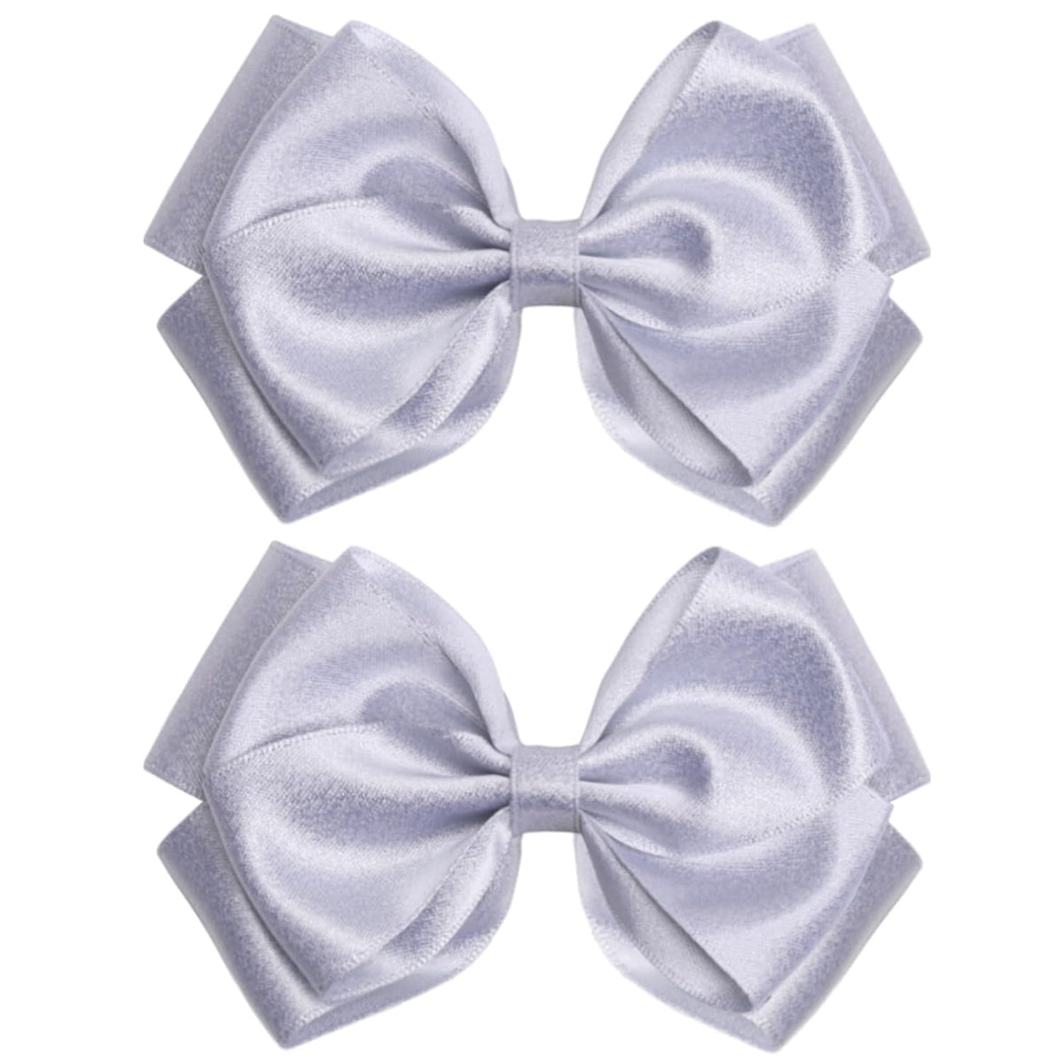 4.5-Inch Hair Bows Alligator Clips Delicate Satin Hair Accessories for Girls, Toddler, Kids and Women Birthday Wedding Christmas Occasions- Set of 2 (Hot Pink)
