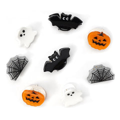 8pcs Mini Halloween hair clips for Women Pumpkin Ghost Skeleton Spide Web Hair Claw Clips Hair Accessories