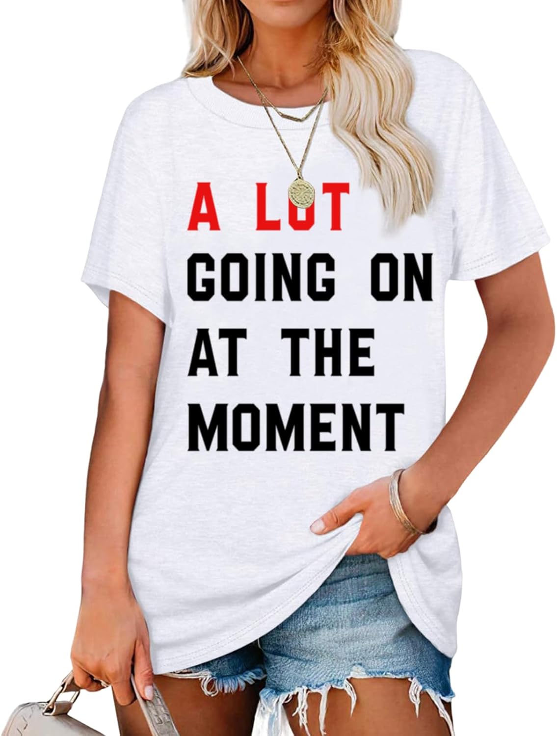 A Lot Going On at The Moment Shirt Women Country Music Concert Shirts Cute Nashville Outfit Oversized Graphic Tees