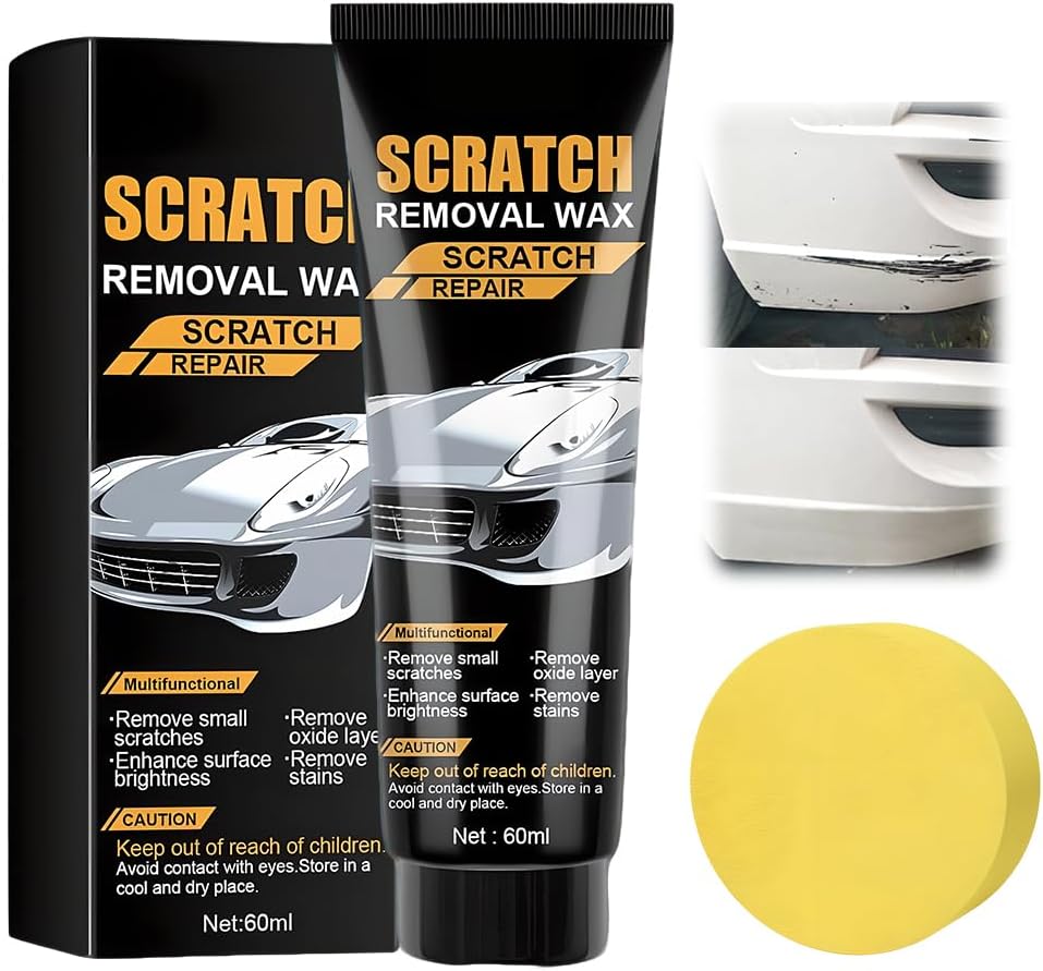 Car Scratch Removal Wax, Upgrade Scratch Remover for Vehicles Deep Scratches, Car Scratch Remover Kit with Sponge for Car Paint Polishing & Repair (1 set)