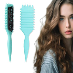 Curl Defining Brush, Multi Purpose Styling Brush for Separating, Combing and Curling Hair to Reduce Pulling (Cream)