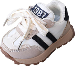 Girls Tennis Shoes Lightweight Thick Sole Sports Sneakers Non Slip Kids Casual Lace-up Running Walking Shoes