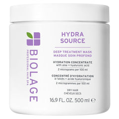 Biolage Hydra Source Deep Treatment Mask - Nourishes & Smooths, For Dry Hair, Infused with Micro-Filtered Aloe Vera & Fermented Hyaluronic Acid