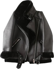 Hgvcfcv Women's Winter Jacket With Thick Women's Winter Lapel Collar Faux Coat Long Sleeve