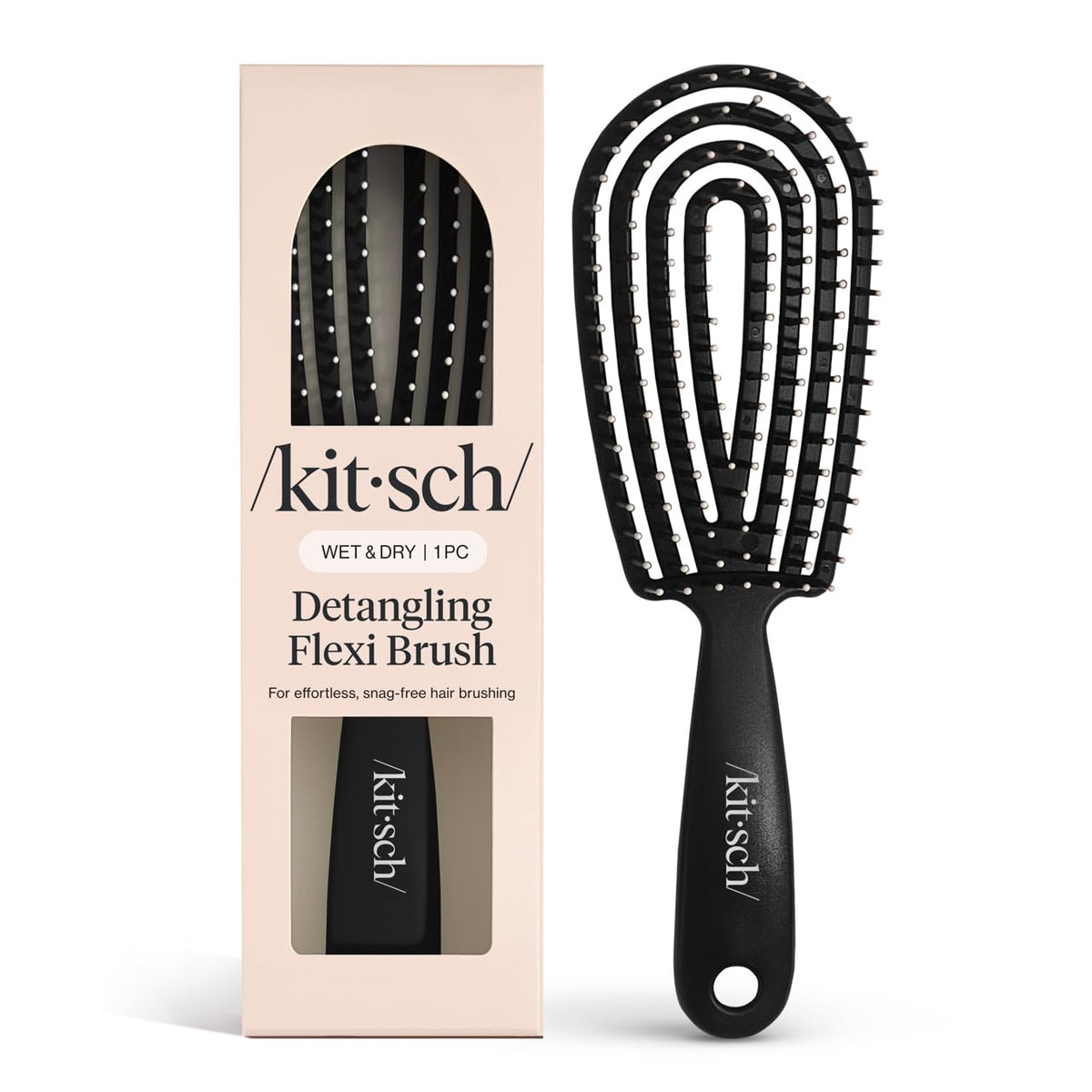 Kitsch Detangler Brush – Flexible Curly Hair Brush for Women, Men & Kids | Detangling Hairbrush with Bendable Frame and Ultra-Smooth Bristles for Wet or Dry Strands - Terracotta