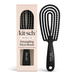 Kitsch Detangler Brush – Flexible Curly Hair Brush for Women, Men & Kids | Detangling Hairbrush with Bendable Frame and Ultra-Smooth Bristles for Wet or Dry Strands - Terracotta