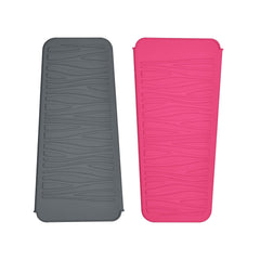 Silicone Heat Resistant Mat, Protects Surfaces from Heat Damage, Provides Slip Resistance, and Offers Multipurpose Storage for Hot Hair Styling Tools (1 Pack, Beige)