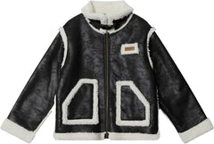 Women's Leather Jacket Fleece Coat Winter Lamb Wool Outerwear Motorcycle Jackets