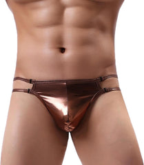 SoptoToxodo Mens Underwear G Strings & Thongs Stretch Sexy Briefs PU Hot Gay Panties