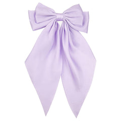 Large Navy Blue Satin Hair Bow Clip for Women Girls Oversized Long Tail Hair Accessory for Everyday Styling, 1-Pack