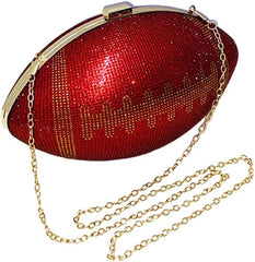 Women's Luxury Rugby ball shape Handbag with Shiny Rhinestones,Fashion Trends Evening Bag,for Wedding,Party,Prom