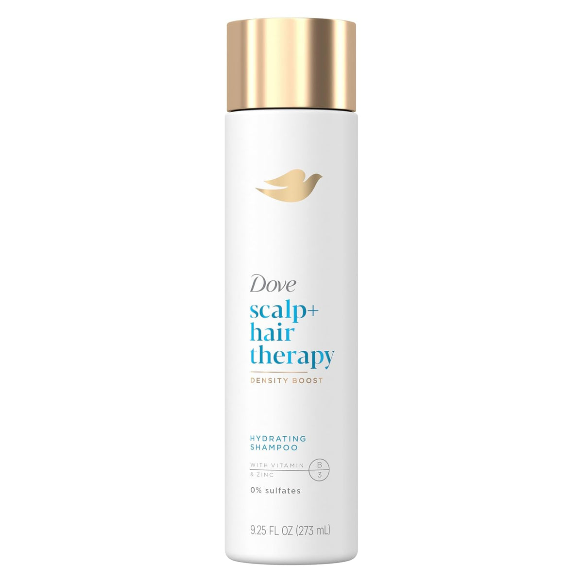 Dove Density Boost Hydrating Shampoo Scalp + Hair Therapy for Gentle Cleansing, with Vitamin B3, Zinc and 0% sulfates, 9.25 oz