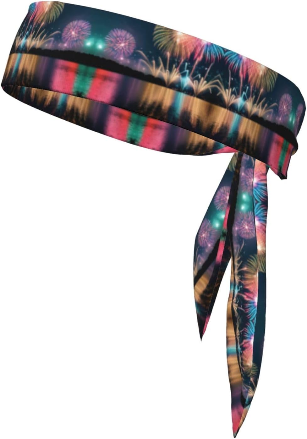Jamaica Beach Print Sports Head Tie Bandanas - Elastic Adjustable Bands for Workout, Beach, Summer, Jogging, Cycling