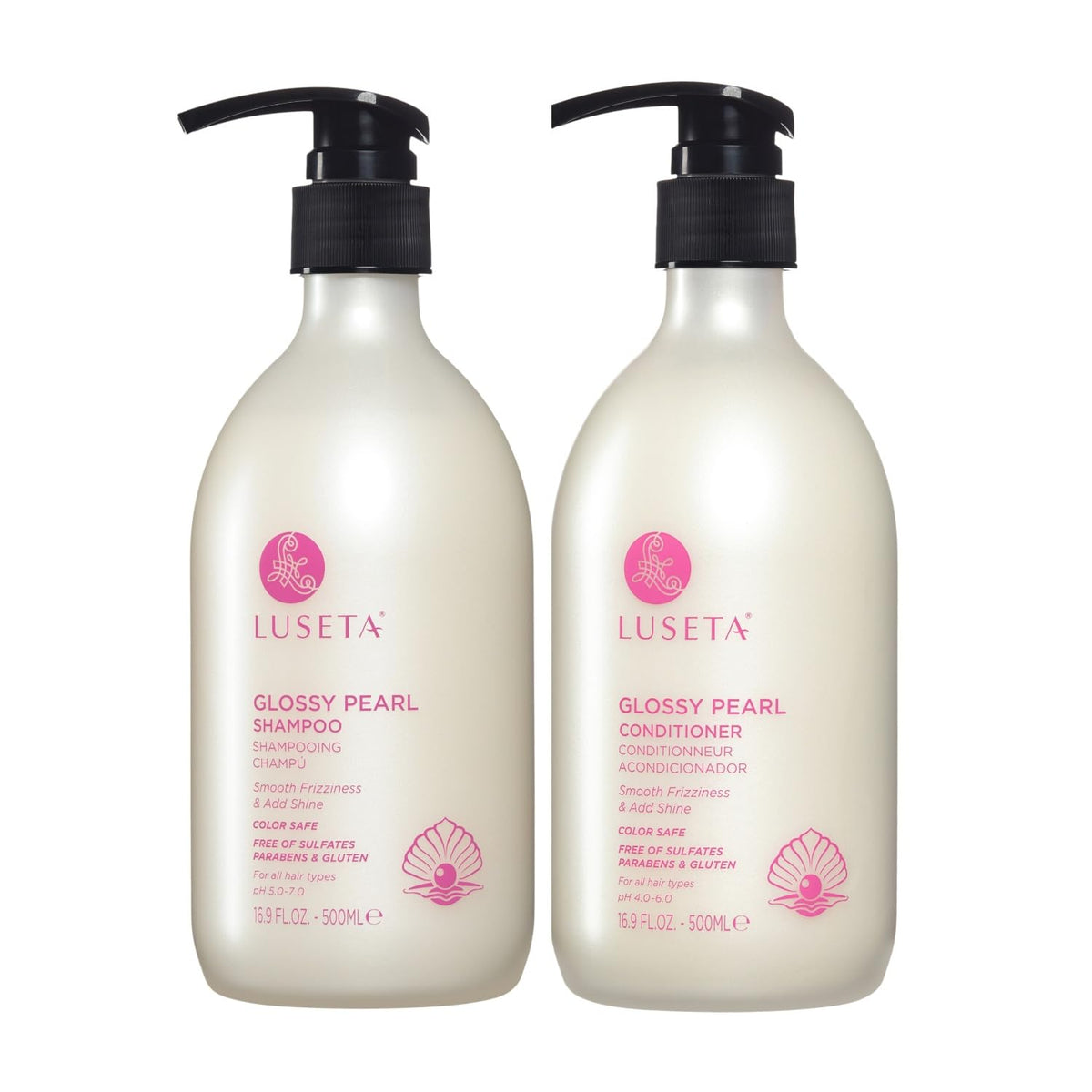 Luseta Rice Water Shampoo and conditioner Set Strengthening & Nourishing Revitalizes Shine for All Hair Types Hydrating & Frizz Control for Women and Men 16.9oz*2