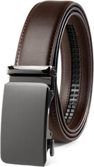 Founders & C Ratchet Belts for Men-Black/Brown Belt Leather 1 3/8" for Casual Dress-Micro Adjustable Belt