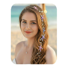 Unicra Starfish Bride Wedding Hair Vine Pearl Bridal Headband Headpiece Beach Wedding Hair Accessories for Women and Girls (A Silver)