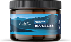 Earthley Wellness, Magnesium Lotion, Parent's Picks Award-Winner, Apricot, Shea Butter, Mango Butter, Lavender, Blue Tansy and Sandalwood Scent (6oz, Seasonal Blue Bliss)