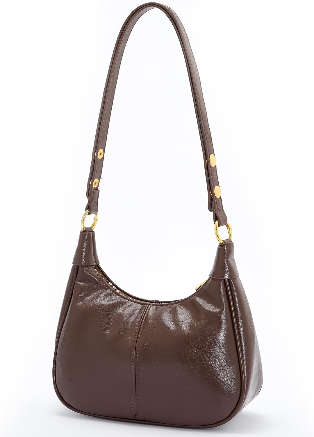 Shoulder Bags for Women Small Hobo Bags Crescent Shaped Cute Retro Tote Handbag Mini Clutch Purse with Zipper Closure