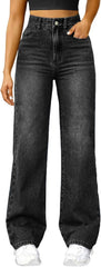 Woman Wide Leg Jeans High Waisted Baggy Jeans Boyfriend Jean Elastic Waist Stretchy Jean Woman Wide Leg Jean