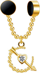 Gold Plated Septum Clips with Dangle and Magnetic Clasp, Nose Fashion, Cuff Hugger Decoration, Non-Piercing