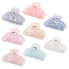 8 Pcs Large Acrylic Hair Claw Clips for Women Non-slip Strong Hold Hair Jaw Clamps for Thick Thin Hair Cute Stylish French Hair Accessories