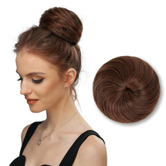 SARLA Black Brown Hair Bun Extension Updo Drawstring Ballet Buns Hair Pieces for Women Lady Synthetic Donut Chignon