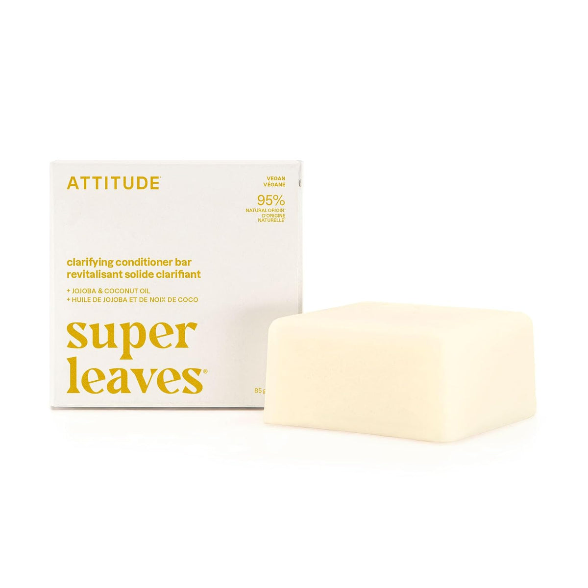 ATTITUDE Moisture Rich Conditioner Bar, Natural Origin, for Ultra Dry and Damaged Hair, Shea & Cocoa Butter, Clean ingredients, Vegan, Coconut & Wild Berries, 3 Oz