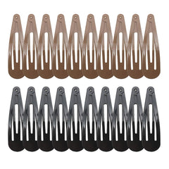 20 Pieces 2.7'' Big Size No Slip Metal Snap Hair Clips Women Barrettes Black Hair Pins (10 black 10 Brown)