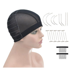 Mesh Dome Caps Wig Cap with Guideline Map for Wig Making Stretchable Wig Caps for Beginners Making Wigs (4x4 M)