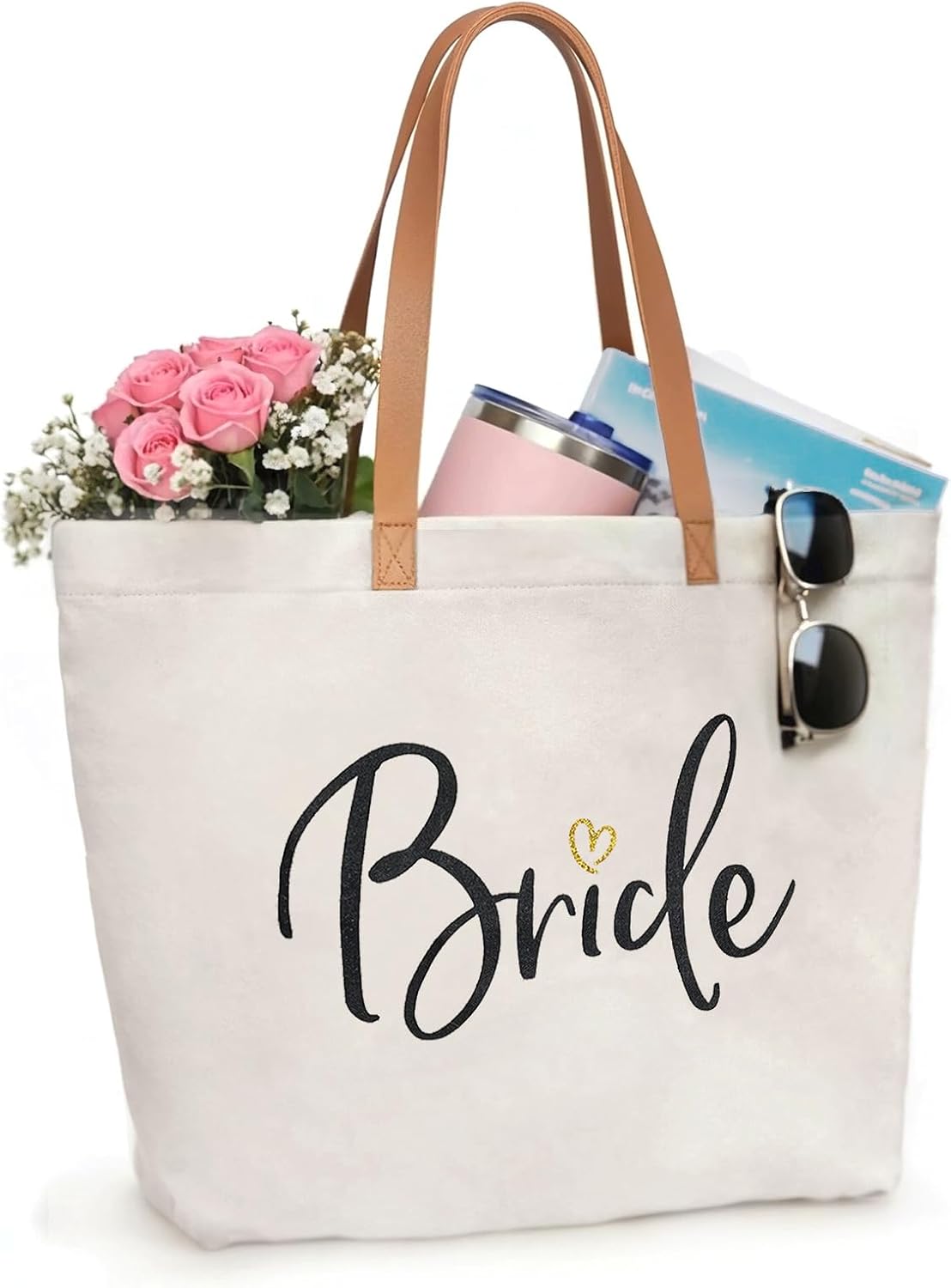 ELEGANTPARK Mrs Bag Mrs Gifts 2025 Bride Gifts Bride Tote Bag Wedding Bridal Shower Bachelorette Party Honeymoon Large Travel Canvas Totes with Zipper