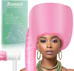Hooded Hair Dryer Bonnet - Fast-Drying Bonnet Hair Dryer for Natural Hair, Deep Conditioning, Styling, & Curl Enhancing - Adjustable Fit, Heat Distribution, Portable & Lightweight for Travel（Black）