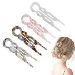 Lialys Hair Clips, 4Pcs U-Shaped French Lialys Hair Pins, Prestige Hair Pin, Elegant Hair Clips for Women, Suitable for All Hair Types (C)