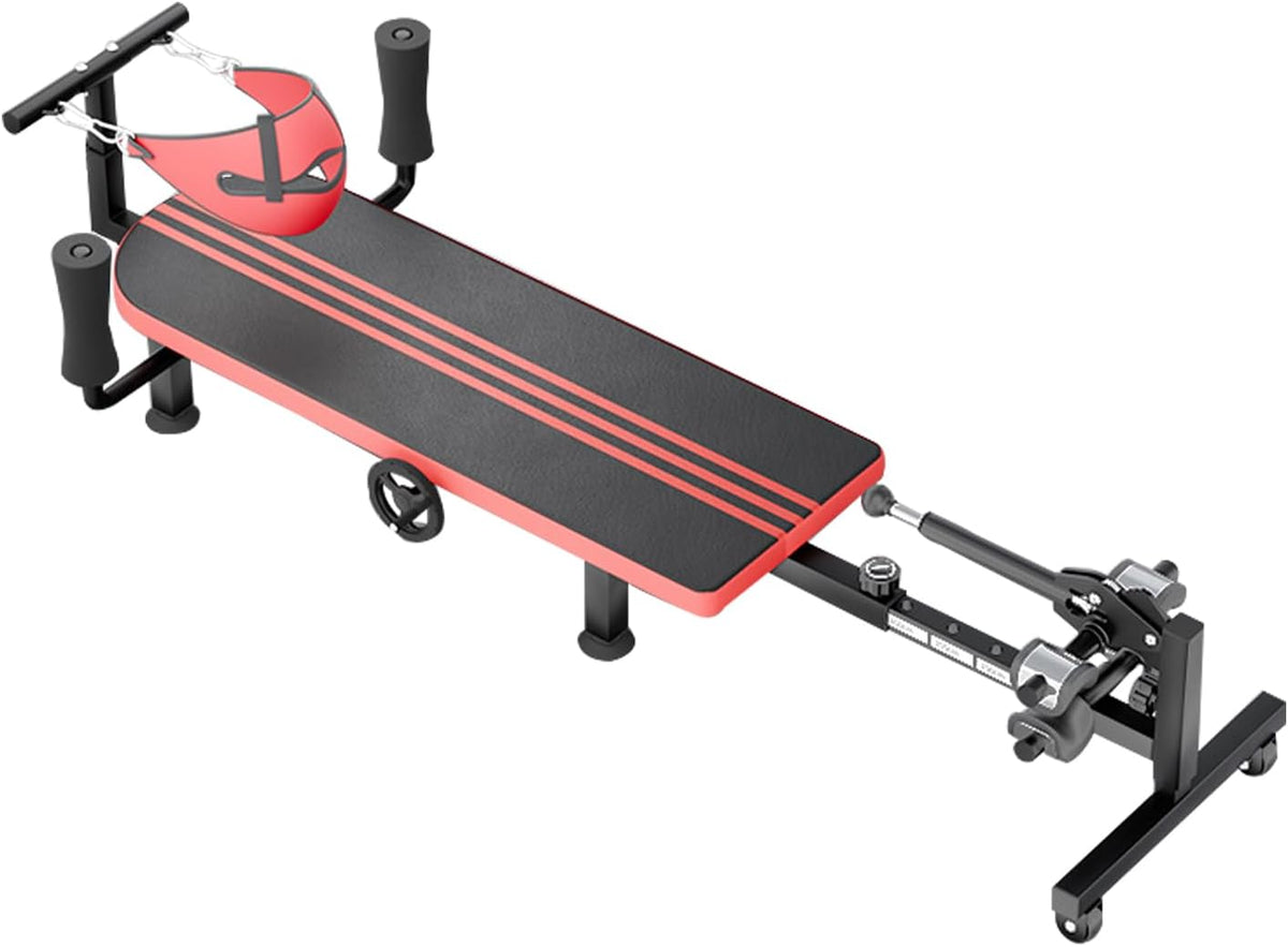 Widen Backboard Massage Traction Bed Table Device, Back Stretcher Decompression Machine for Tension Relief, Back Decompressor- Up to 330 lbs Weight Capacity, Adjustable Length from 59 to 74 inches