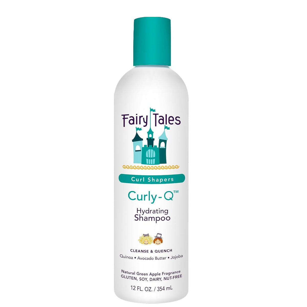 Fairy Tales Curly Q Hydrating Kids Shampoo 12oz and Conditioner 8oz - Paraben, Sulfate, Gluten, and Nut Free - For All Curl Types Including Multi Cultural Hair (2 Pack)