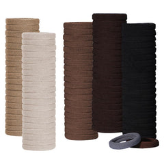 100PCS Hair Ties for Women Girls Thick Hair Bands Strong Stretchy Elastic Ponytail Holders No Damage (Black, 100pcs)