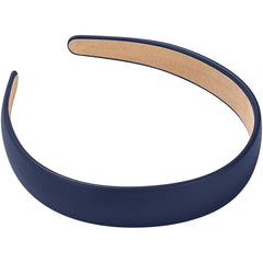 WantGor 1 Inch PU Leather Headband, Wide Padded Hairband Fashion Hair Bands Cute Womens Headbands Holiday DIY Hair Accessories (White)