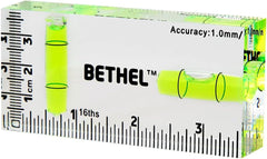 BETHEL 90°/180° Compact Level with Shatterproof Cross-check Magnetic Bubble, Mini Pocket Spirit Level for Picture Hanging Marking Measuring Instruments Layout tools (95×13×51(MM))