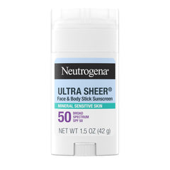 Neutrogena Ultra Sheer Mineral Face Liquid Sunscreen SPF 70, Broad Spectrum UVA UVB for Sensitive Skin, Non Greasy, Oxybenzone Free, Vegan, Hypoallergenic, 1.4 fl oz
