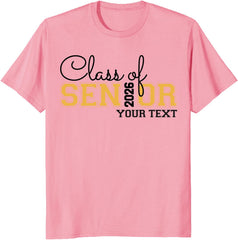 Custom Senior 2026 Shirt, Class of 2026 Graduation T-Shirt, Customizable Matching Graduation Party Apparel, Senior 2026 Tee